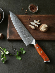 Японский Шеф нож KIYOMI JAPAN 20 см, Дамасская сталь, повар, шеф