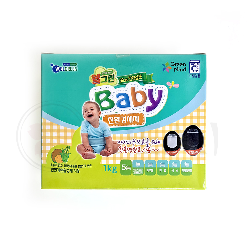 Welgreen Концентрированный детский стиральный порошок Baby Laundry Detergent / 1 кг