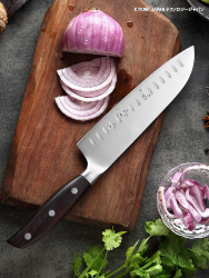 Японский кухонный нож Сантоку KIYOMI JAPAN 18 см из стали 1,4116