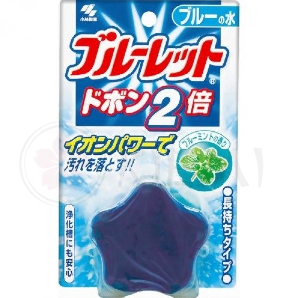 Двойная очищающая и дезодорирующая таблетка для бачка унитаза Kobayashi "Bluelet Dobon W"  